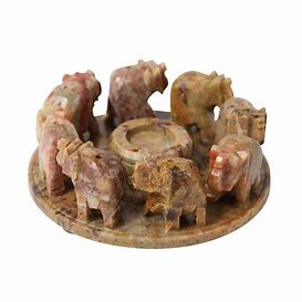 Circle Of Life Elephant Incense Holder - Soapstone