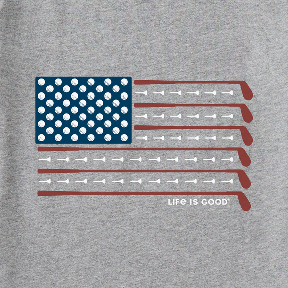 Men's Golf Flag Long Sleeve Tee - Heather Gray