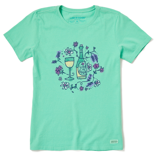 LIG Wine & Flowers Crusher Tee - Spearmint Green