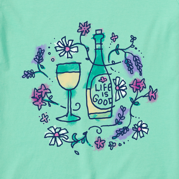 LIG Wine & Flowers Crusher Tee - Spearmint Green