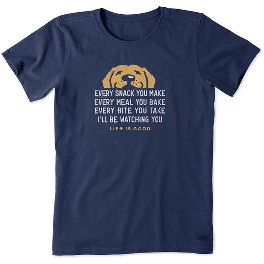 LIG I’ll Be Watching You Women’s Short Sleeve Crusher Tee / Dark Blue