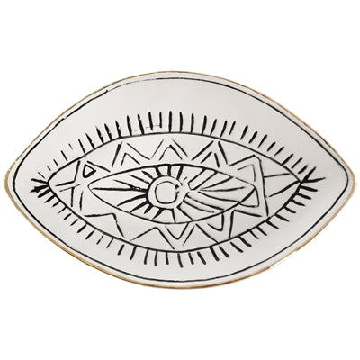 White Ceramic Evil Eye Tray