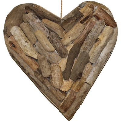 Solid Driftwood Heart - Large