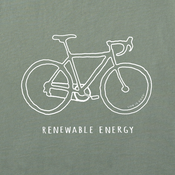 Men's Short Sleeve Renewable Energy Bike Crusher T-Shirt - Moss Green