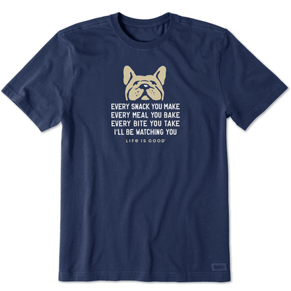 Men’s I’ll Be Watching You T-shirt / French Bulldog (front side only design)