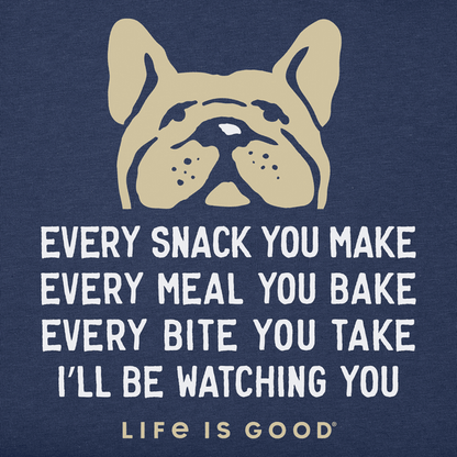 Men’s I’ll Be Watching You T-shirt / French Bulldog (front side only design)