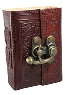 Leather Embossed Mini Journal w/ Brass Lock (ASE142)