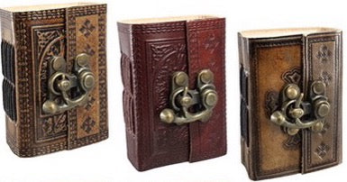 Leather Embossed Mini Journal w/ Brass Lock (ASE142)