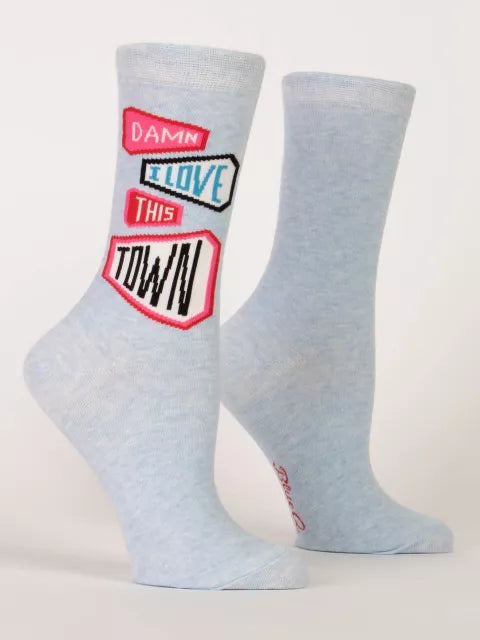 Damn I Love This Town - Women’s Crew Socks