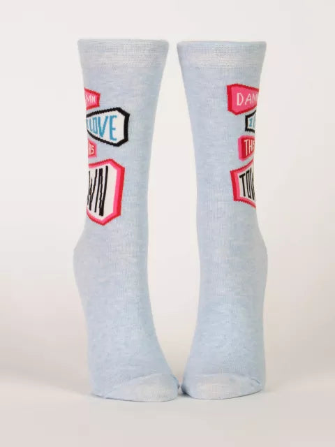 Damn I Love This Town - Women’s Crew Socks