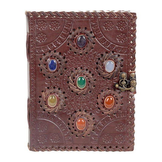 Seven Chakra 6” x 8” Leather Journal