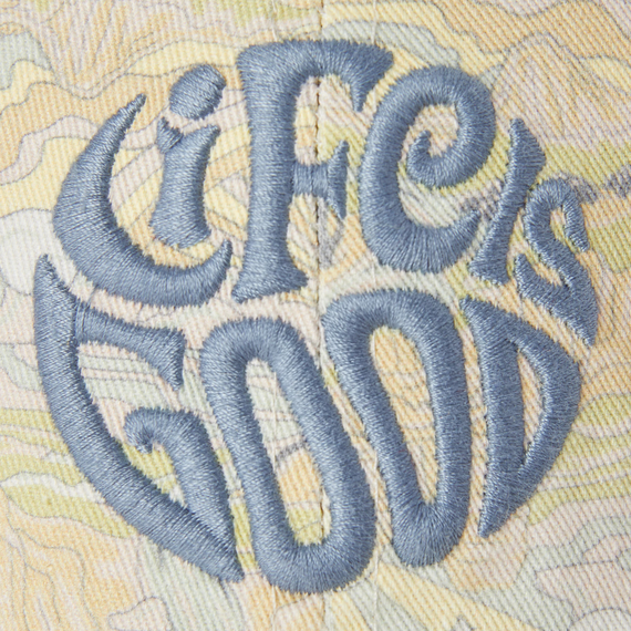 Life Is Good Trippy Landscape Pattern Chill Cap