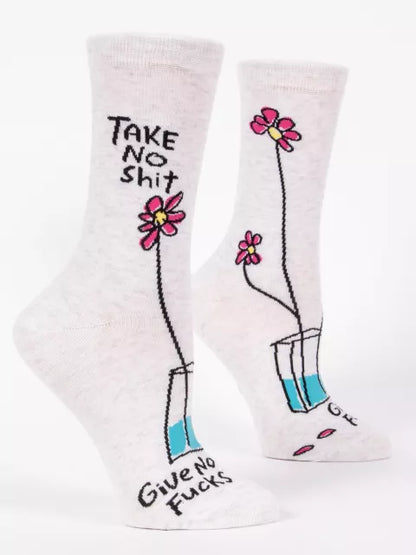 Take No Shit Give No Fucks - Women’s Crew Socks