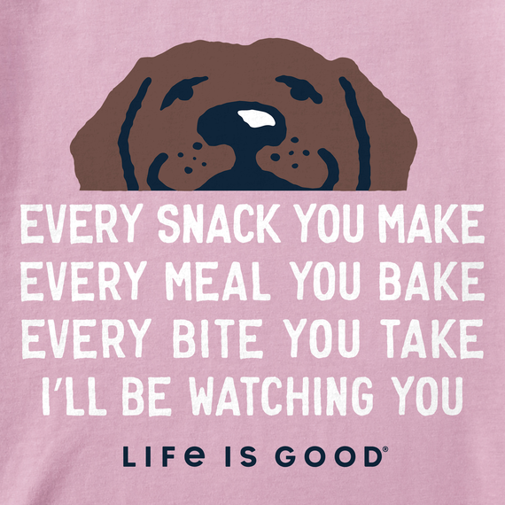 Women's I'll Be Watching You Chocolate Lab Crusher Tee - Violet Purple