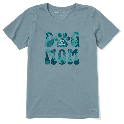LIG Women's Tie Dye Dog Mom Crusher Tee - Smokey Blue