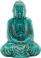 Teal Ceramic Dhyana Buddha Statue - Large (JC104)