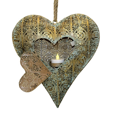 Ashia Heart Tea Light Holder with Door (FMA214)