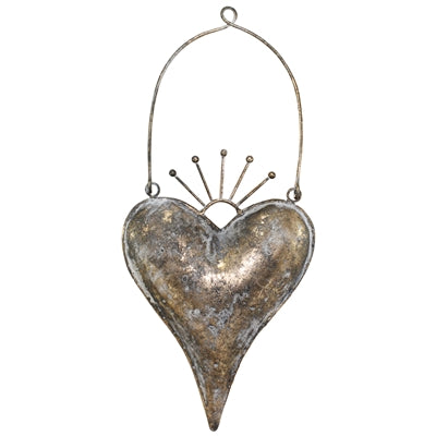 Zara Hanging Metal Heart Antique Bronze Lg (FMA292)