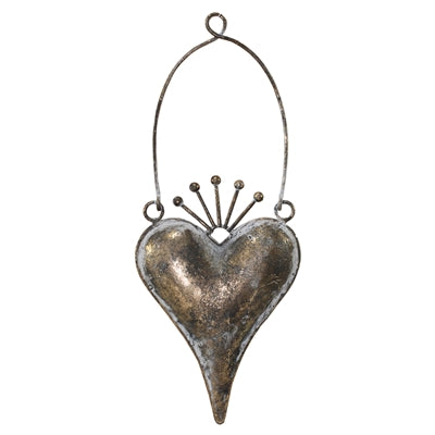 Zara Hanging Metal Heart With An Antique Bronze Finish - Small (FMA293)